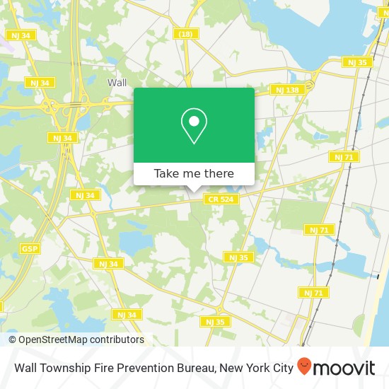 Mapa de Wall Township Fire Prevention Bureau