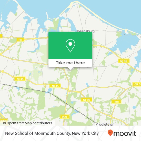 New School of Monmouth County map