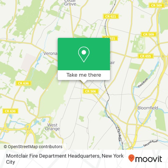 Montclair Fire Department Headquarters map