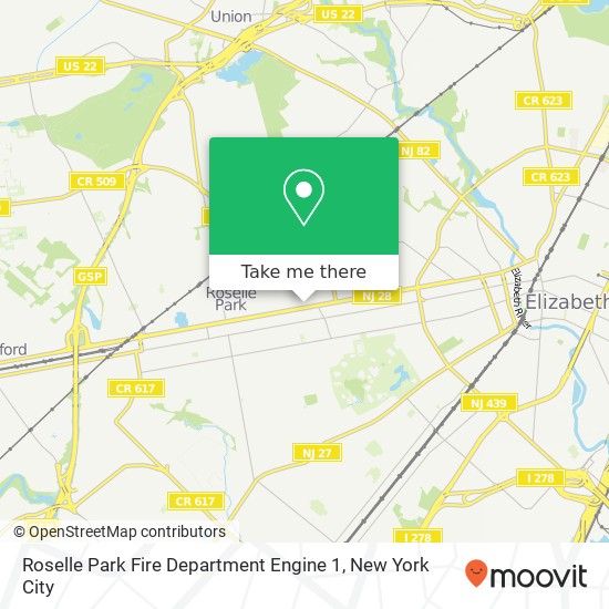 Roselle Park Fire Department Engine 1 map