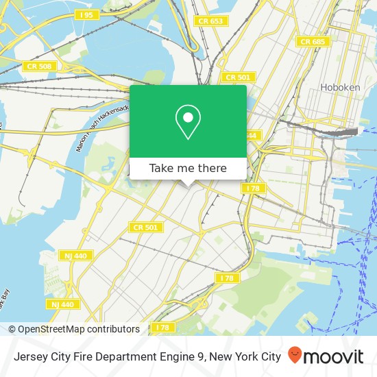 Mapa de Jersey City Fire Department Engine 9