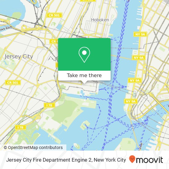 Mapa de Jersey City Fire Department Engine 2