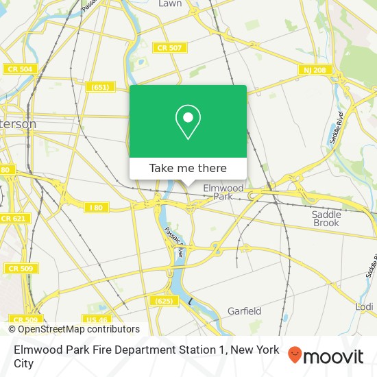 Elmwood Park Fire Department Station 1 map