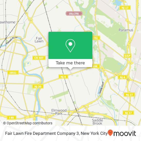 Fair Lawn Fire Department Company 3 map