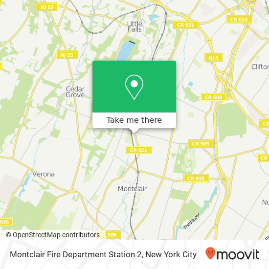 Montclair Fire Department Station 2 map