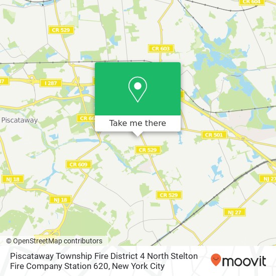 Mapa de Piscataway Township Fire District 4 North Stelton Fire Company Station 620