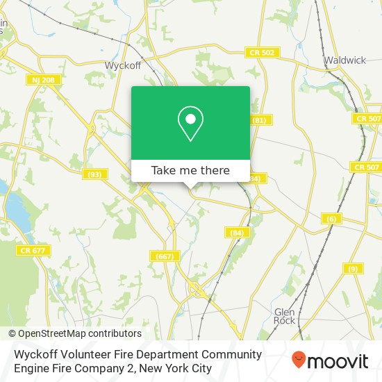 Mapa de Wyckoff Volunteer Fire Department Community Engine Fire Company 2