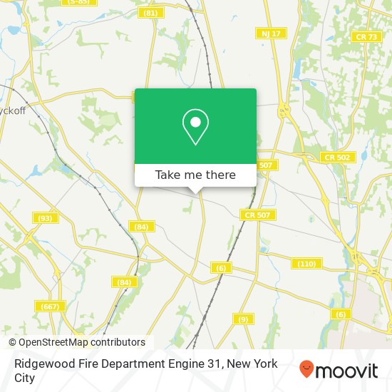 Ridgewood Fire Department Engine 31 map