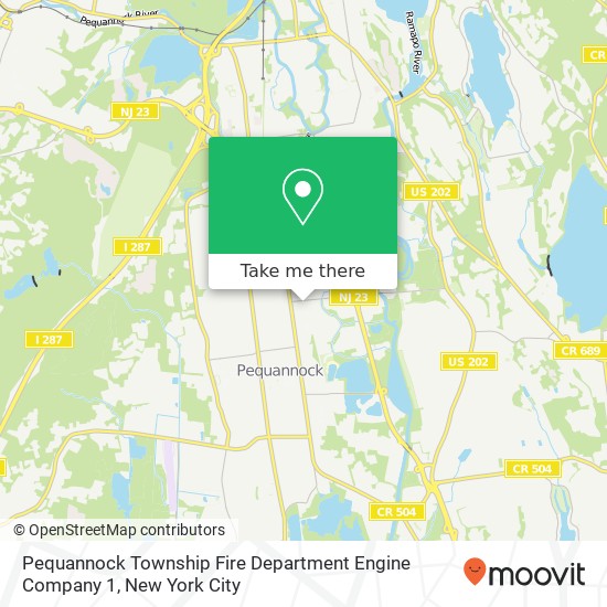 Mapa de Pequannock Township Fire Department Engine Company 1