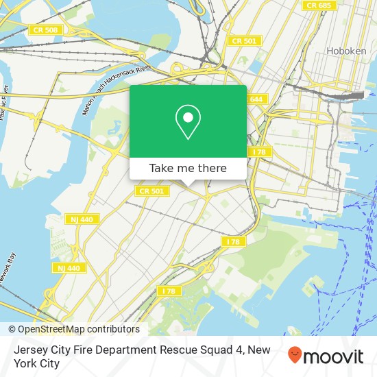 Mapa de Jersey City Fire Department Rescue Squad 4