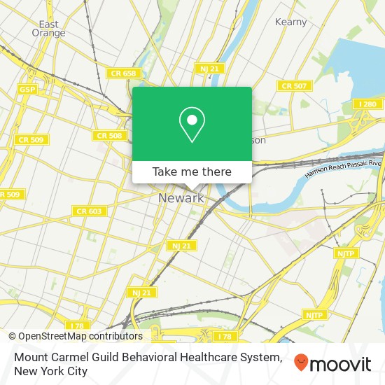 Mount Carmel Guild Behavioral Healthcare System map