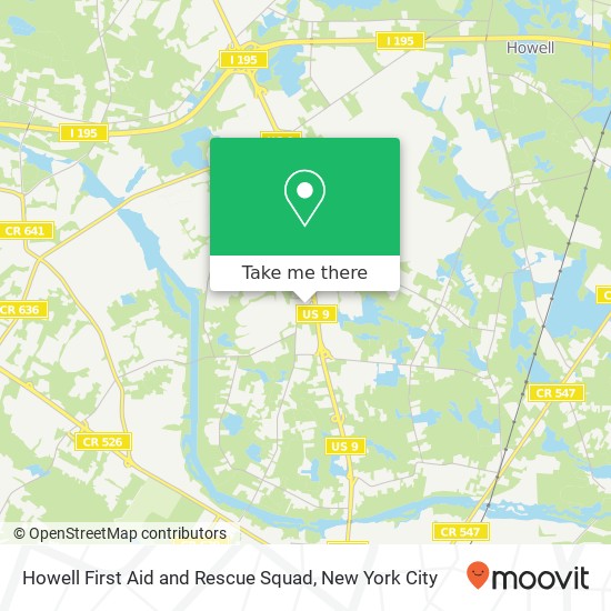 Howell First Aid and Rescue Squad map