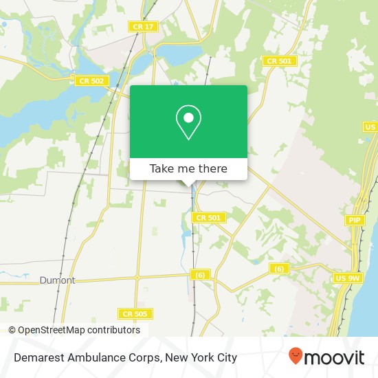 Demarest Ambulance Corps map