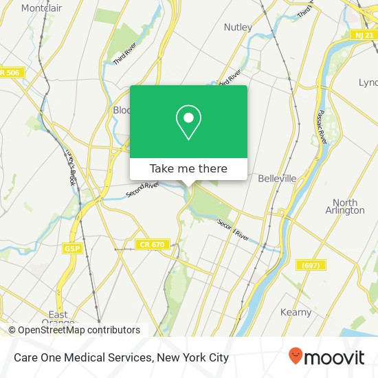 Mapa de Care One Medical Services