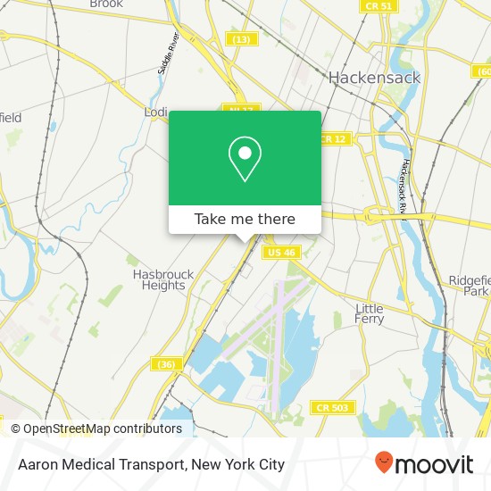Aaron Medical Transport map