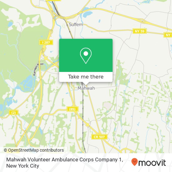 Mahwah Volunteer Ambulance Corps Company 1 map