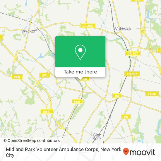 Midland Park Volunteer Ambulance Corps map