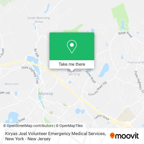Mapa de Kiryas Joel Volunteer Emergency Medical Services