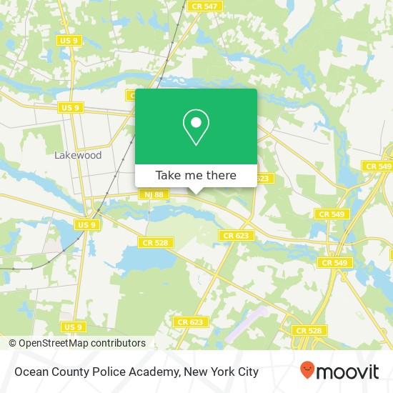 Ocean County Police Academy map