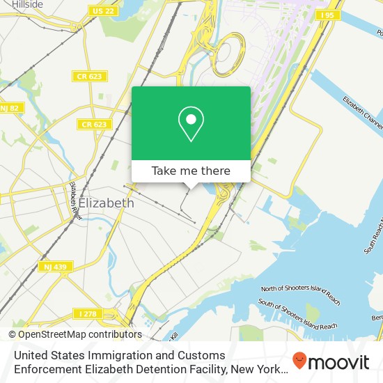 Mapa de United States Immigration and Customs Enforcement Elizabeth Detention Facility