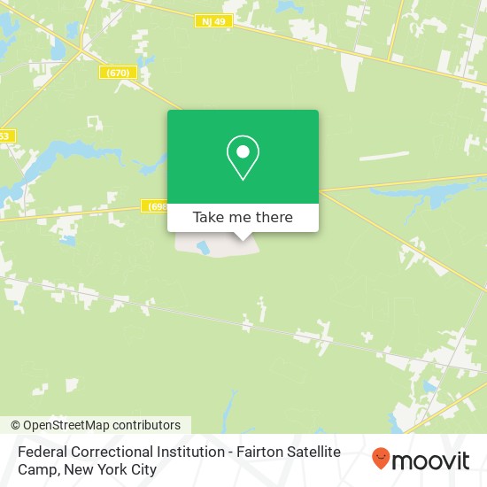 Mapa de Federal Correctional Institution - Fairton Satellite Camp