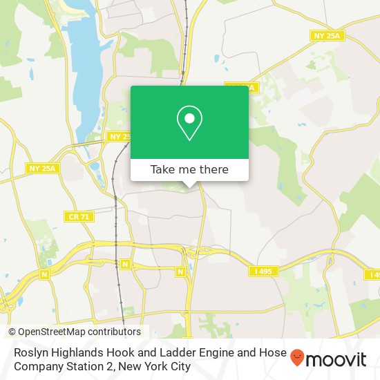 Mapa de Roslyn Highlands Hook and Ladder Engine and Hose Company Station 2