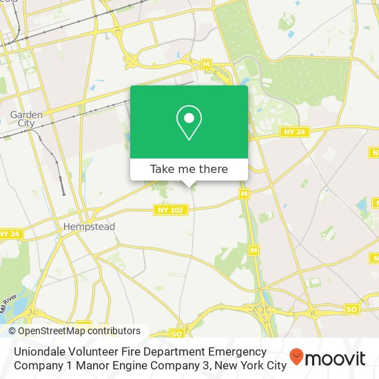 Mapa de Uniondale Volunteer Fire Department Emergency Company 1 Manor Engine Company 3