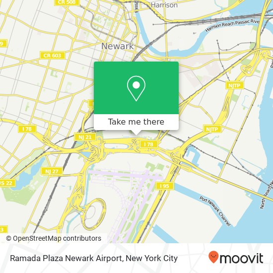 Ramada Plaza Newark Airport map