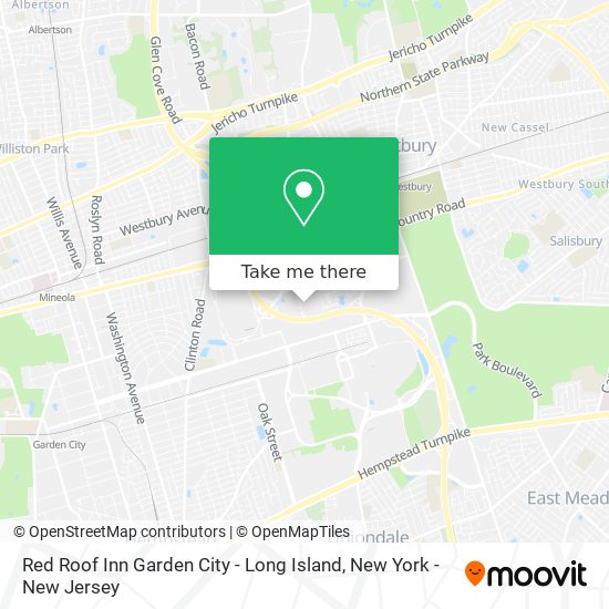 Mapa de Red Roof Inn Garden City - Long Island