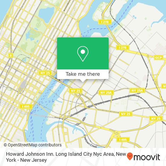 Howard Johnson Inn. Long Island City Nyc Area map