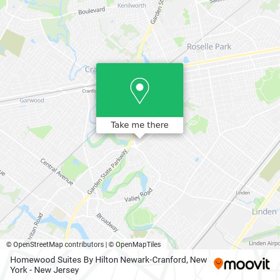 Mapa de Homewood Suites By Hilton Newark-Cranford