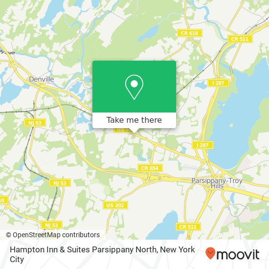 Hampton Inn & Suites Parsippany North map