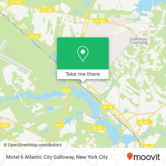 Mapa de Motel 6 Atlantic City Galloway