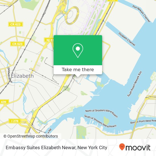 Mapa de Embassy Suites Elizabeth Newar