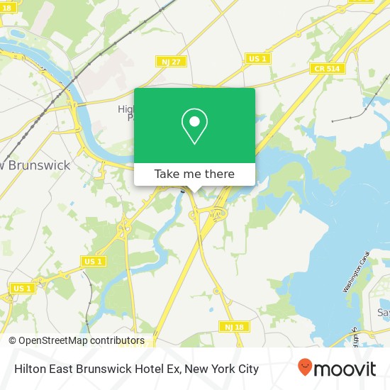 Mapa de Hilton East Brunswick Hotel Ex