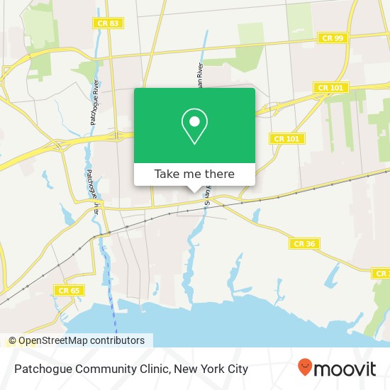 Patchogue Community Clinic map