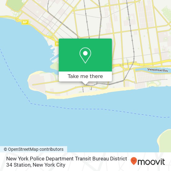 Mapa de New York Police Department Transit Bureau District 34 Station