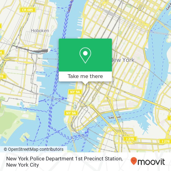 New York Police Department 1st Precinct Station map