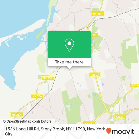 Mapa de 1536 Long Hill Rd, Stony Brook, NY 11790