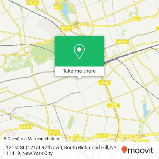 Mapa de 121st St (121st 97th ave), South Richmond Hill, NY 11419