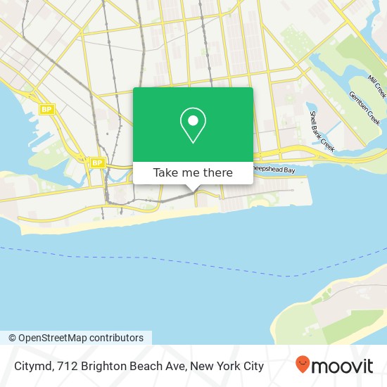 Mapa de Citymd, 712 Brighton Beach Ave