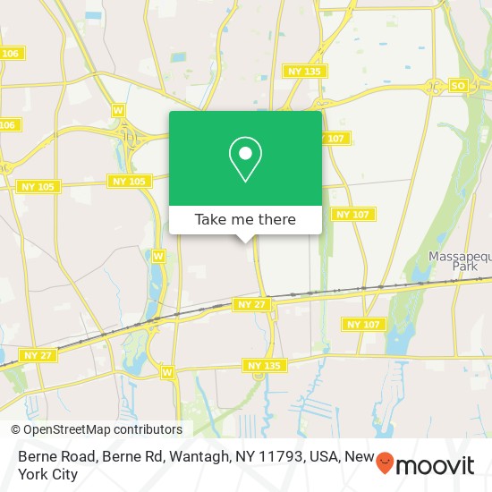 Mapa de Berne Road, Berne Rd, Wantagh, NY 11793, USA