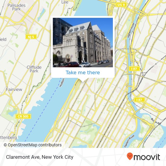 Mapa de Claremont Ave, New York, NY 10027