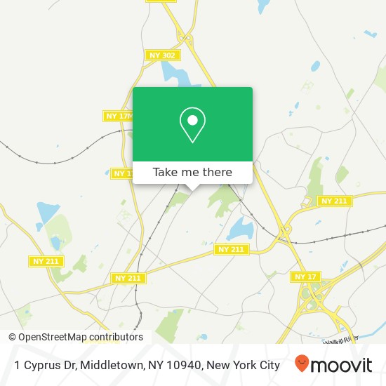 Mapa de 1 Cyprus Dr, Middletown, NY 10940