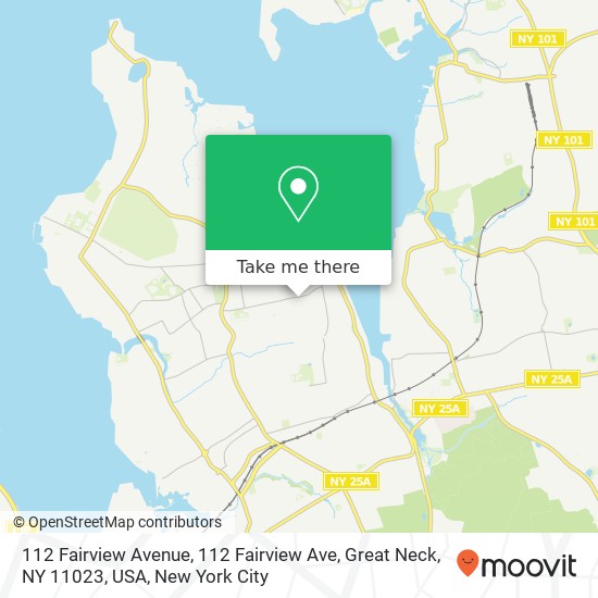 Mapa de 112 Fairview Avenue, 112 Fairview Ave, Great Neck, NY 11023, USA