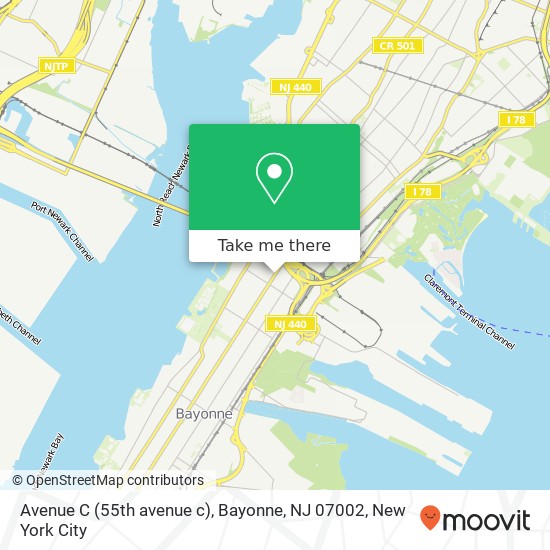 Avenue C (55th avenue c), Bayonne, NJ 07002 map
