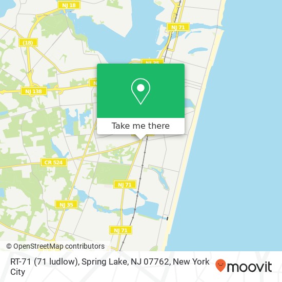 Mapa de RT-71 (71 ludlow), Spring Lake, NJ 07762