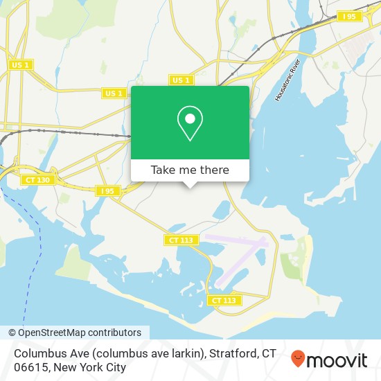 Mapa de Columbus Ave (columbus ave larkin), Stratford, CT 06615