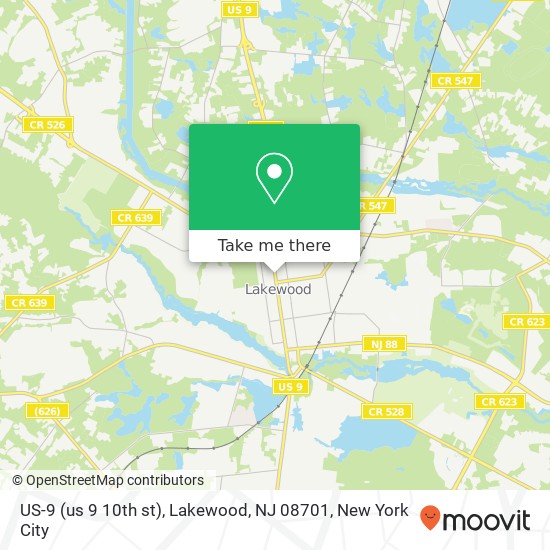 Mapa de US-9 (us 9 10th st), Lakewood, NJ 08701