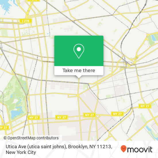 Mapa de Utica Ave (utica saint johns), Brooklyn, NY 11213